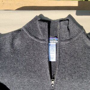 Patagonia Wool Blend 1/4 Zip, Charcoal, Men's Small